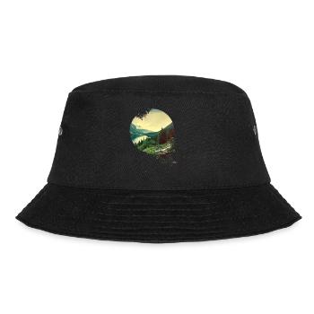 Natur Abenteuer Adventure Wald Berge See - Bucket Hat - Schwarz - Vorne - Lela (165cm)
