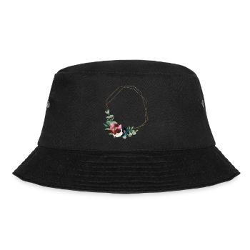 Geometrik Blumen personalisierbar - Bucket Hat - Schwarz - Vorne - Lela (165cm)