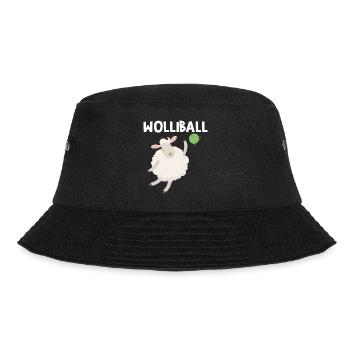 Wolliball Volleyball Schaf Sport Geburtstag Idee - Bucket Hat - Schwarz - Vorne - Lela (165cm)