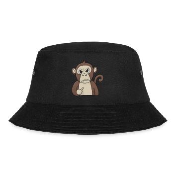 Mumrrischer Monkey holds middle finger - Bucket Hat - black - Front - Lela (165cm)
