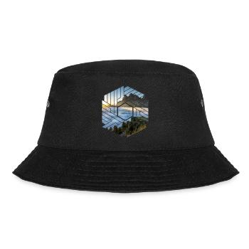 Dolomiten Berglandschaft Grafikdesign - Bucket Hat - Schwarz - Vorne - Lela (165cm)