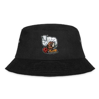 Lustiges Schaf und Wolle Handarbeiten Geschenk - Bucket Hat - black - Front - Lela (165cm)