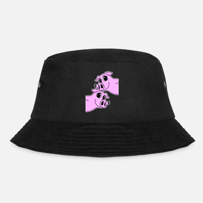Schwein Schweine - Bucket Hat - Schwarz