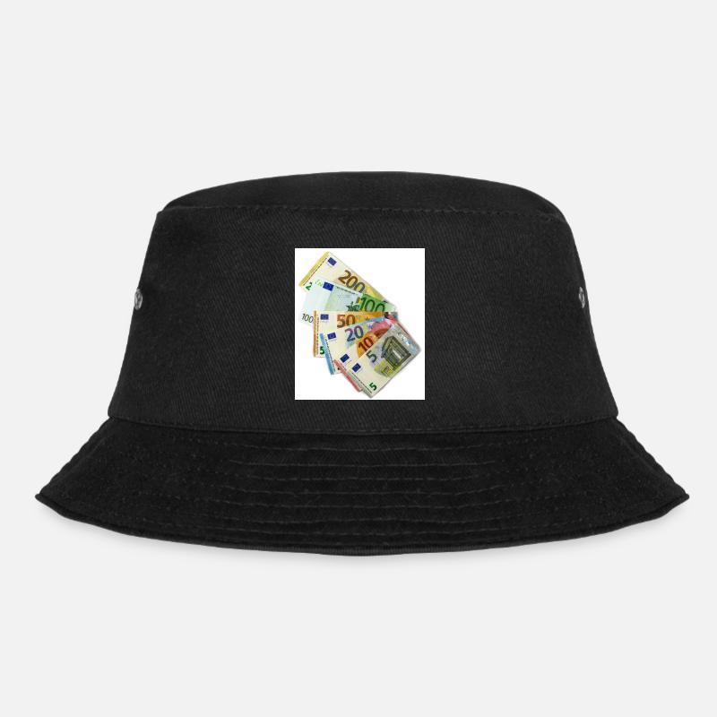 euro banknotes on white background - Bucket Hat - Schwarz