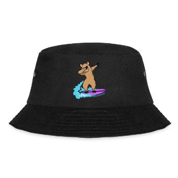 dab dabbing lama surfing animals christmas kids - Bucket Hat - black - Front - Lela (165cm)