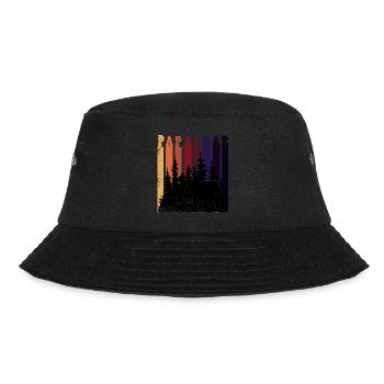 Cool Retro Vintage Papa Bear Father T Shirt - Bucket Hat - black - Front - Lela (165cm)