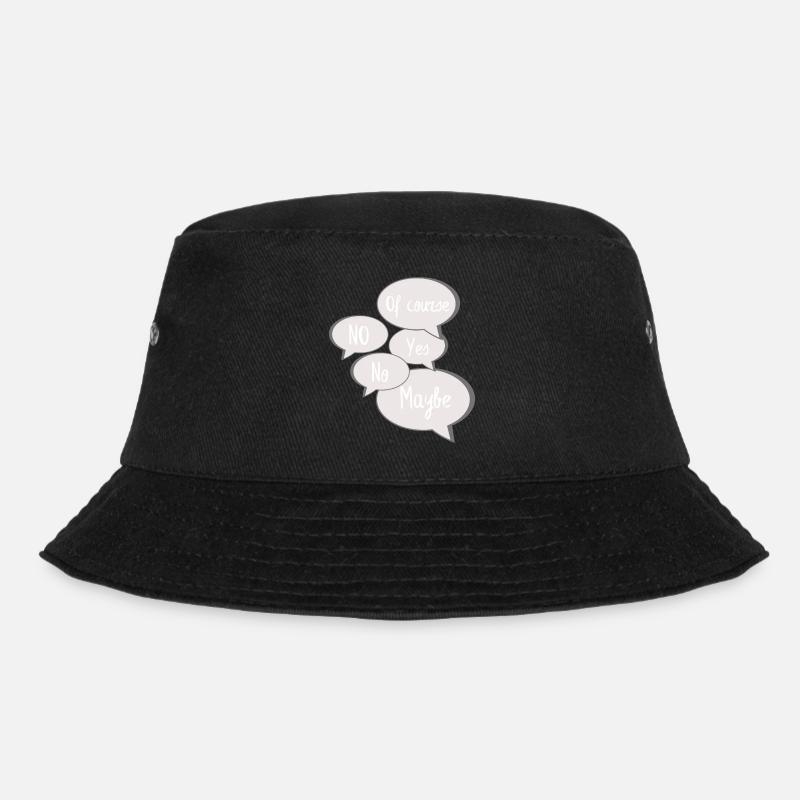 No Yes Maybe Of Course Statement Antworten grau - Bucket Hat - Schwarz