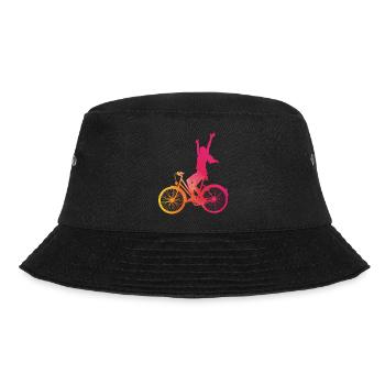 Woman in pink on a bicycle - Bucket Hat - black - Front - Lela (165cm)