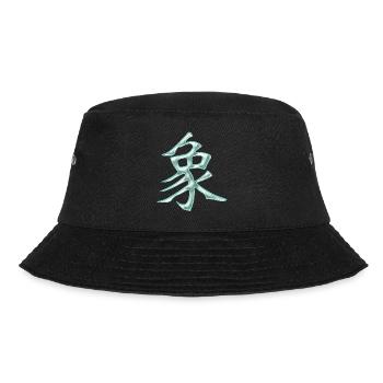 Elefant (Chinesisches Schriftzeichen) - Bucket Hat - Schwarz - Vorne - Lela (165cm)