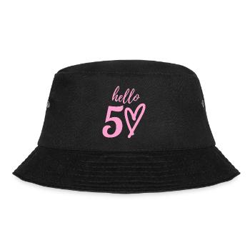 hello 50. 50th birthday - Bucket Hat - black - Front - Lela (165cm)