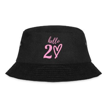 hello 20. 20th birthday - Bucket Hat - black - Front - Lela (165cm)