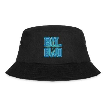 Bilbao Spanien Stadt 3D Schrift Skyline Urlaub - Bucket Hat - Schwarz - Vorne - Lela (165cm)