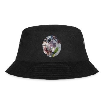 Farben des Strandes - Seestern, Algen, Muschel - Bucket Hat - Schwarz - Vorne - Lela (165cm)