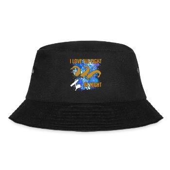 Waller Welssilhouette Angelrute und Farbkleckse - Bucket Hat - Schwarz - Vorne - Lela (165cm)