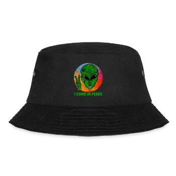 ALIEN I COME IN PEACE - Bucket Hat - Schwarz - Vorne - Lela (165cm)