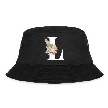 letter L flowers - Bucket Hat - black - Front - Lela (165cm)