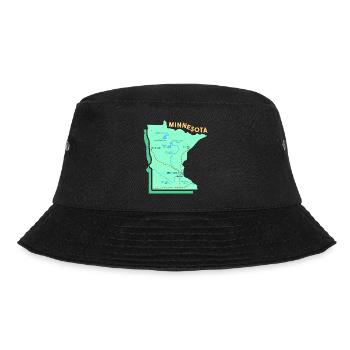 Karte von Minnesota Design für stolze Minnesotaner - Bucket Hat - Schwarz - Vorne - Lela (165cm)