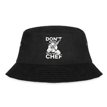 Koch Köchin Kochen Restaurant Kochkunst - Bucket Hat - Schwarz - Vorne - Lela (165cm)