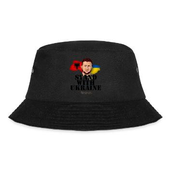 Ukraine Albania Stand with Ukraine - Bucket Hat - black - Front - Lela (165cm)