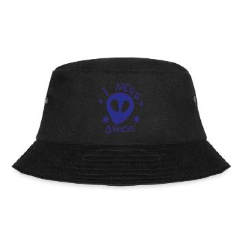 I NEED SPACE Alien Dunkelblau Universum Weltall - Bucket Hat - Schwarz - Vorne - Lela (165cm)