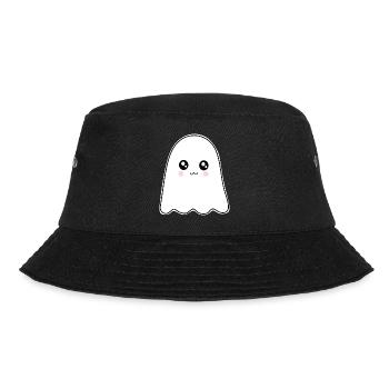 Halloween T-shirt Gespenst spooky cute Shirt - Bucket Hat - Schwarz - Vorne - Lela (165cm)