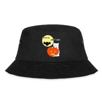 Halloween-Mond mit Katze - Bucket Hat - Schwarz - Vorne - Lela (165cm)