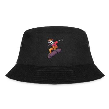 Dabbing Skater Skelett Skateboard Longboard - Bucket Hat - Schwarz - Vorne - Lela (165cm)