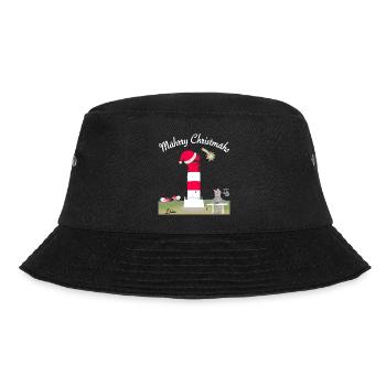 Leuchtturm Düne, Helgoland, Weihnachten - Bucket Hat - Schwarz - Vorne - Lela (165cm)
