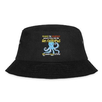 Fröhlicher lustiger Oktopus und lustiger Spruch - Bucket Hat - Schwarz - Vorne - Lela (165cm)