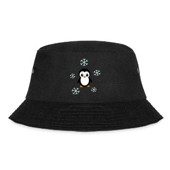 Pinguin im Schnee Schneeflocke Weihnachten - Bucket Hat - Schwarz - Vorne - Lela (165cm)