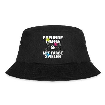 paintball gotcha paintballspieler paintball-spruch - Bucket Hat - Schwarz - Vorne - Lela (165cm)