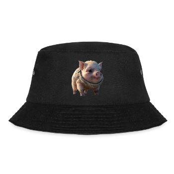Süßes Weltraum Schwein - Bucket Hat - Schwarz - Vorne - Lela (165cm)