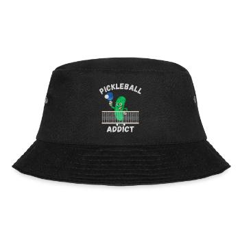 Pickleball Süchtig - Bucket Hat - Schwarz - Vorne - Lela (165cm)