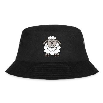 Lustiges Schaf Cartoon Geschenkidee - Bucket Hat - Schwarz - Vorne - Lela (165cm)