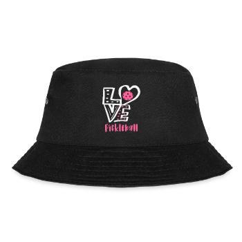 Ich liebe Pickleball - Bucket Hat - Schwarz - Vorne - Lela (165cm)