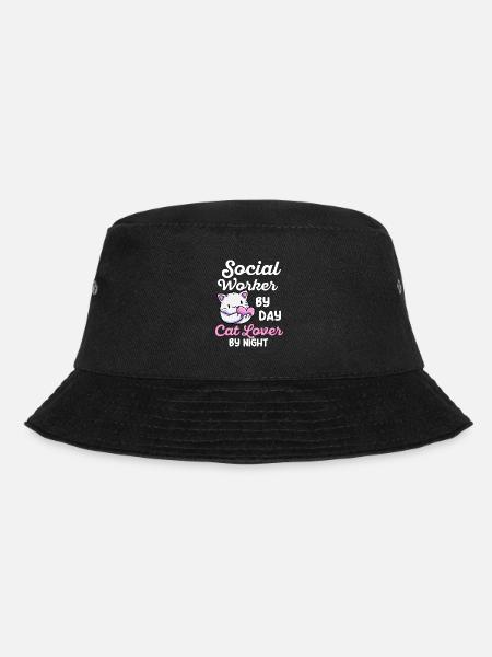 Sozialarbeiter Katzenliebhaber Social Worker - Bucket Hat - Schwarz