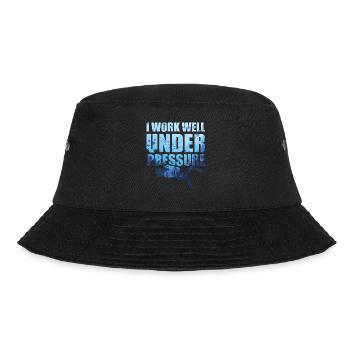 I Work Well Under Pressure Scuba Diving Tauchen - Bucket Hat - Schwarz - Vorne - Lela (165cm)