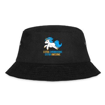 Extra Chromosome Awesome Down Syndrom Trisomie - Bucket Hat - Schwarz - Vorne - Lela (165cm)