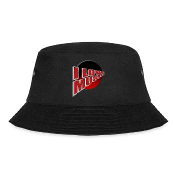 Ich liebe Musik - du auch? - Bucket Hat - Schwarz - Vorne - Lela (165cm)