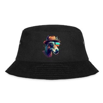 A funny donkey or mule with glasses and hat - Bucket Hat - black - Front - Lela (165cm)