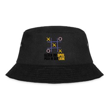 Glück im Spiel, Pech in der Liebe - Bucket Hat - Schwarz - Vorne - Lela (165cm)
