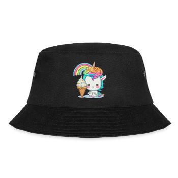 Unicorn paradise with rainbow hair - Bucket Hat - black - Front - Lela (165cm)