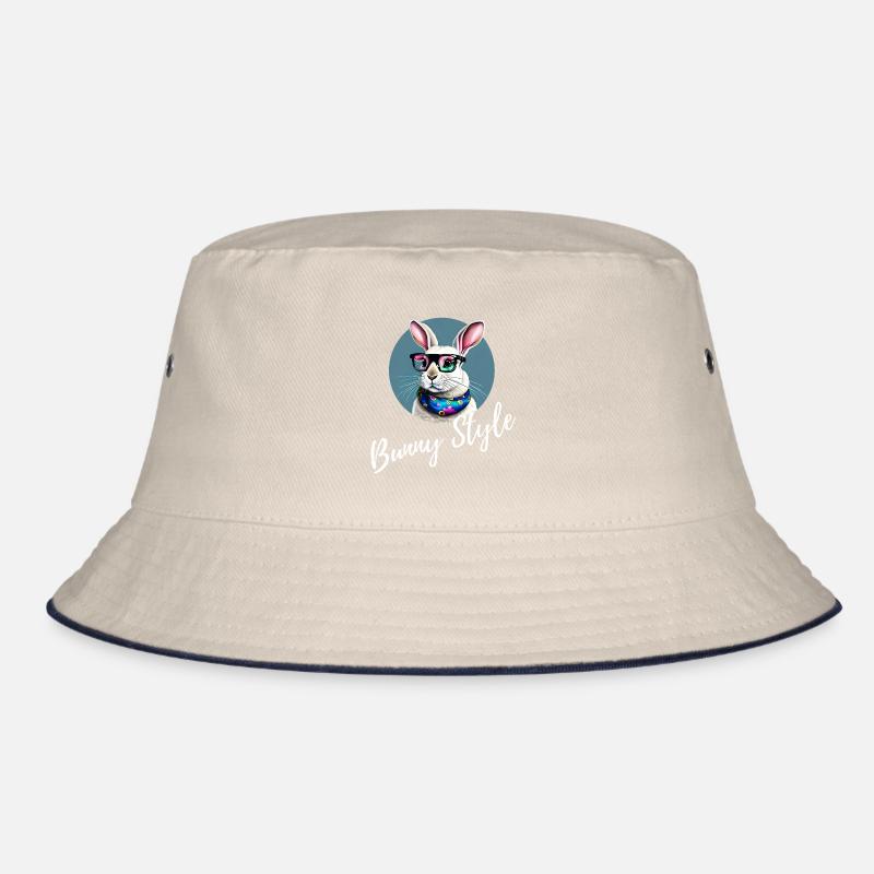 Bunny style rabbit funny glasses happy easter day Bucket Hat