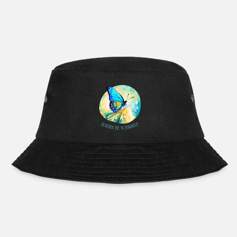 Schmetterlinge Muster - Bucket Hat - Schwarz