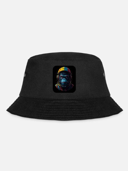 Space Monkey | ape spacesuit | Monkey space travel - Bucket Hat - black