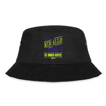 humor trinken spruch büro kaffeesatz - Bucket Hat - Schwarz - Vorne - Lela (165cm)