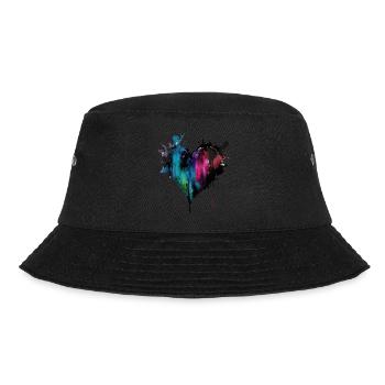 Herz Farbtropfen Graffiti - Bucket Hat - Schwarz - Vorne - Lela (165cm)