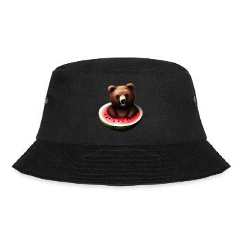 Bear in a watermelon - Bucket Hat - black - Front - Lela (165cm)