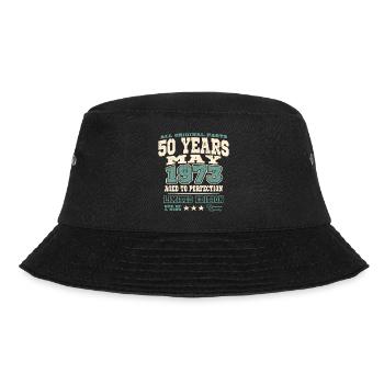 Aged to perfection Mai 973 - 50 Jahre alt - Bucket Hat - Schwarz - Vorne - Lela (165cm)