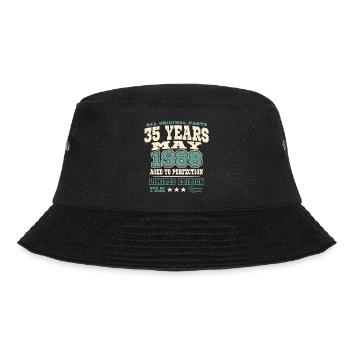 Aged to perfection may 1988 - 35 years old - Bucket Hat - black - Front - Lela (165cm)